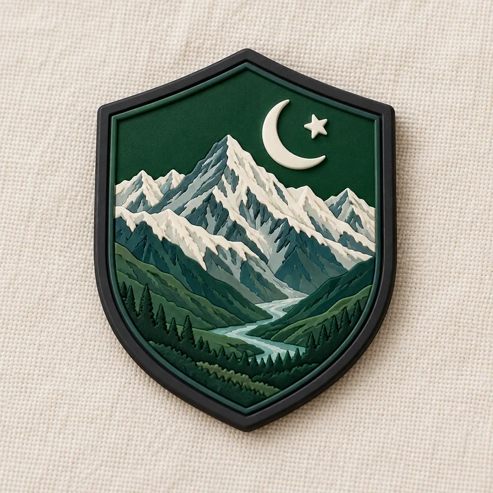 قراقرم کے برف پوش پہاڑوں کا ابھری ہوئی ربڑ کی تہوں والا پی وی سی پیچ